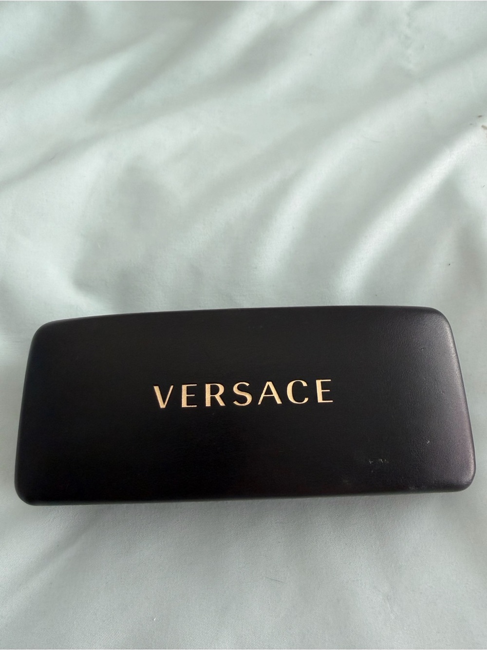 Versace Black Leather Glasses Large Case, Case Only
